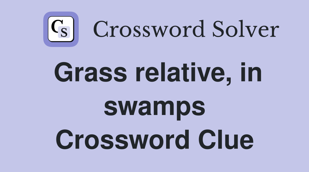 Grass relative, in swamps Crossword Clue