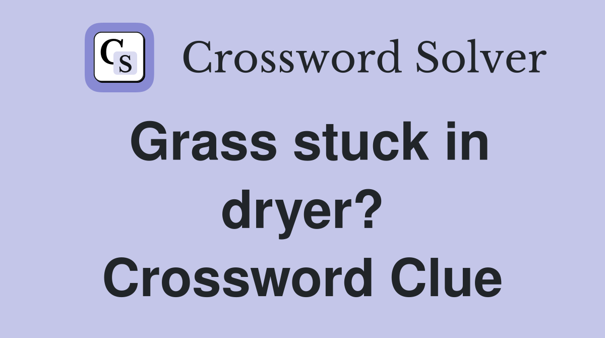 Grass stuck in dryer? Crossword Clue