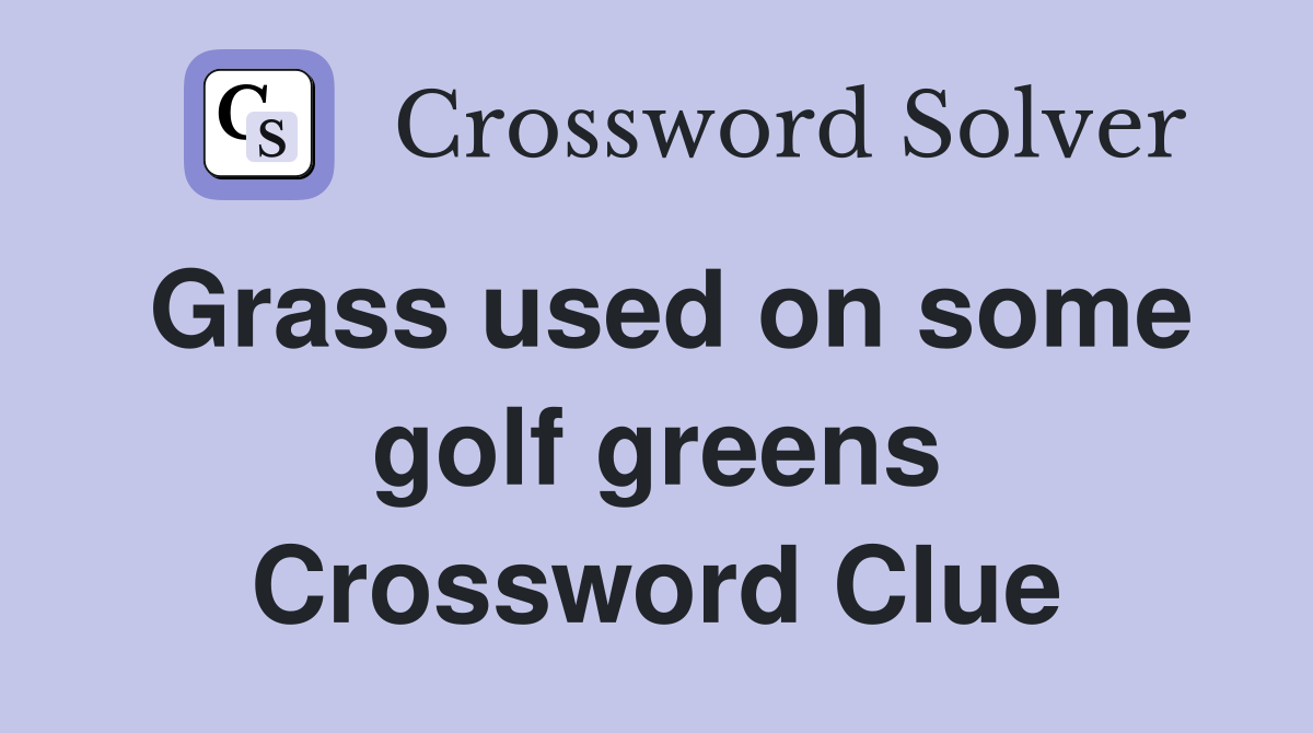 Grass used on some golf greens Crossword Clue