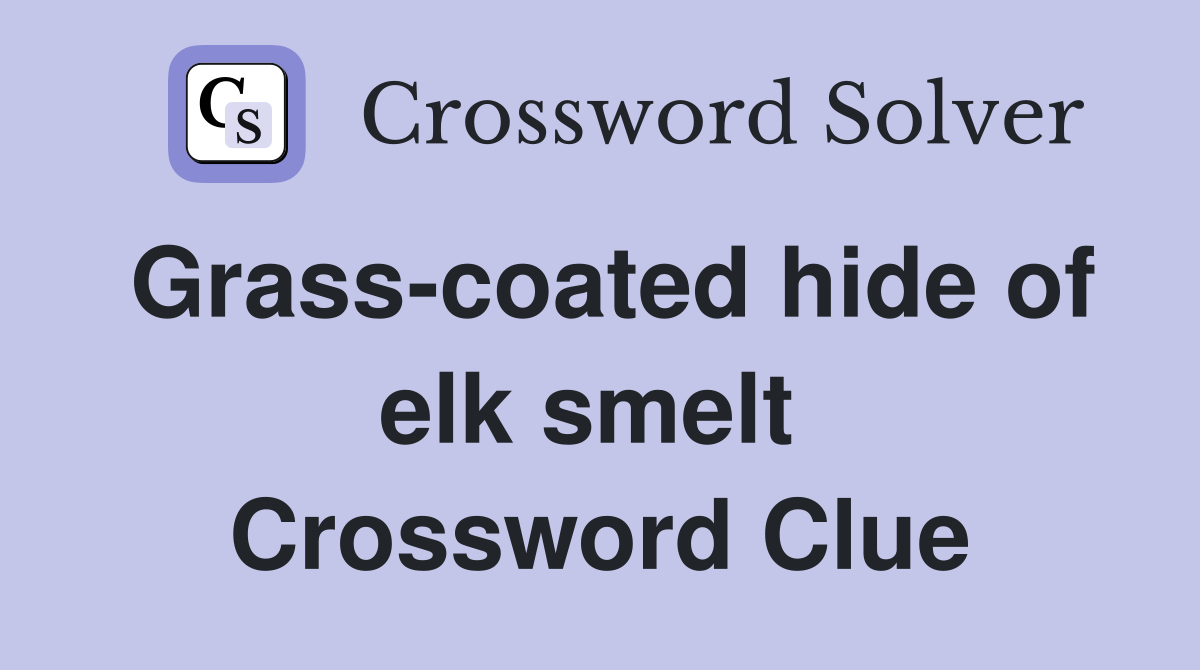 Grass-coated hide of elk smelt  Crossword Clue