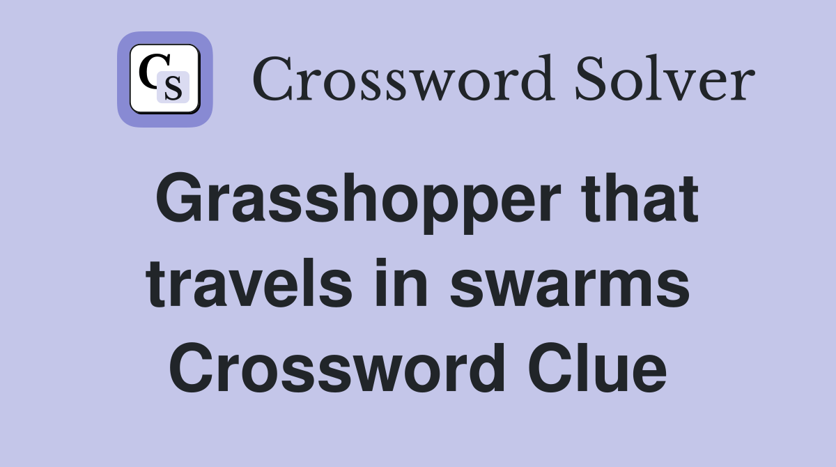 Grasshopper that travels in swarms Crossword Clue