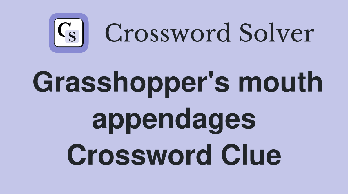 Grasshopper's mouth appendages Crossword Clue