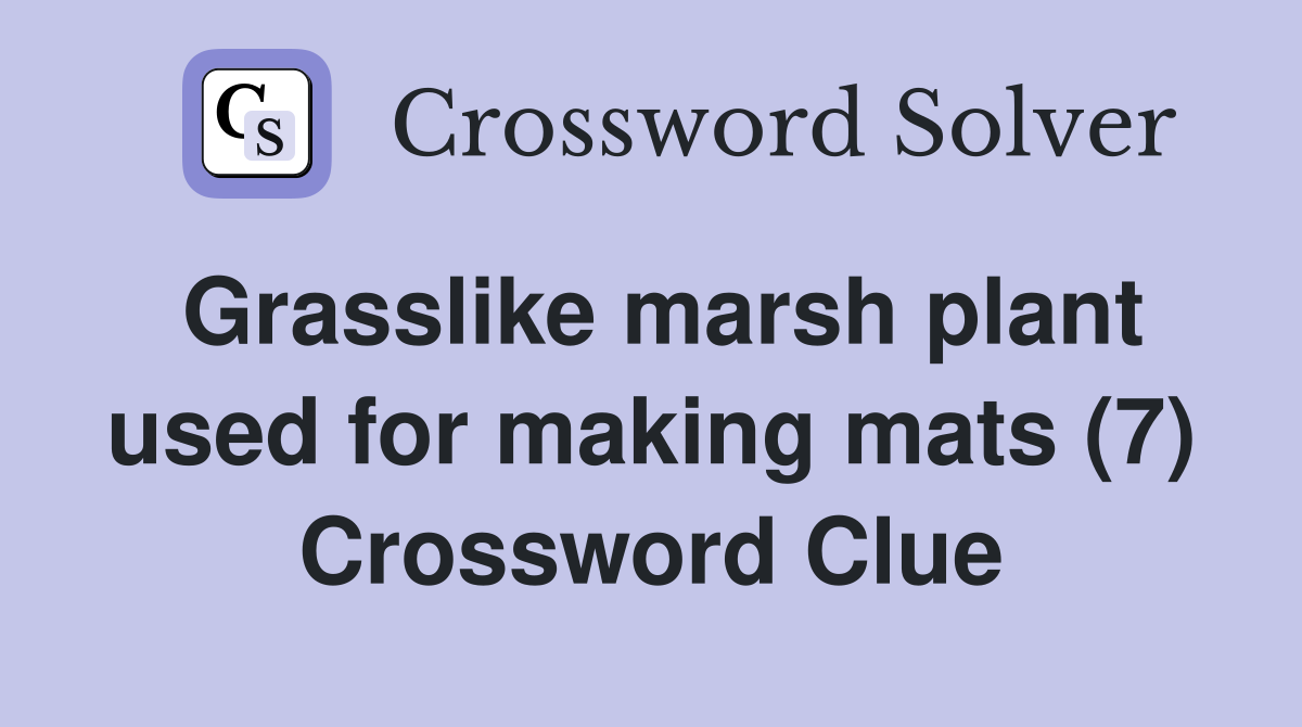 Grasslike marsh plant used for making mats (7) Crossword Clue