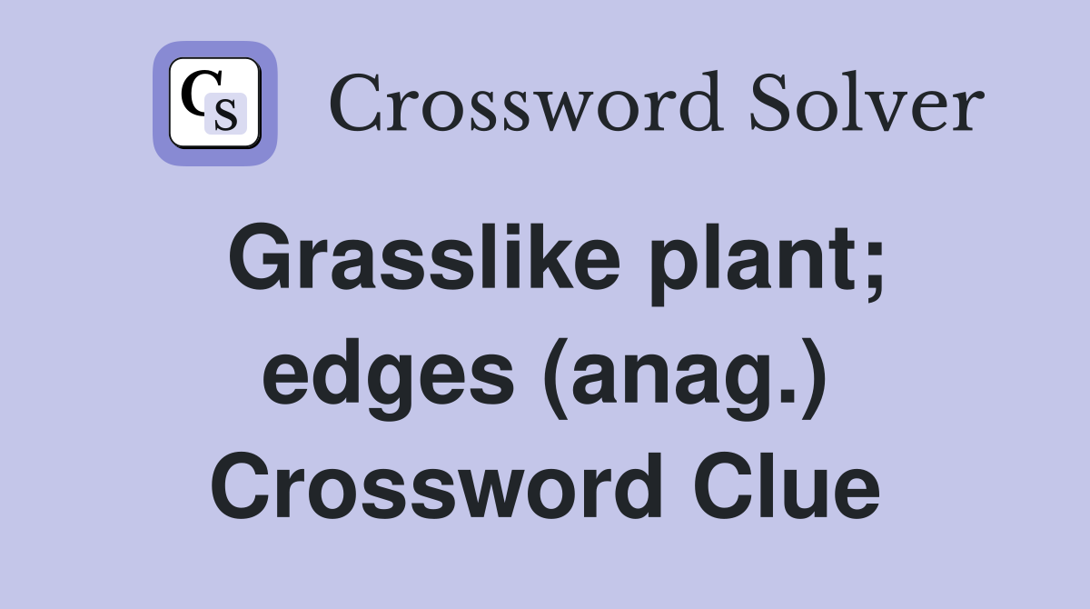 Grasslike plant; edges (anag.) Crossword Clue