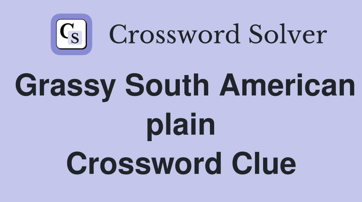 Grassy South American plain Crossword Clue