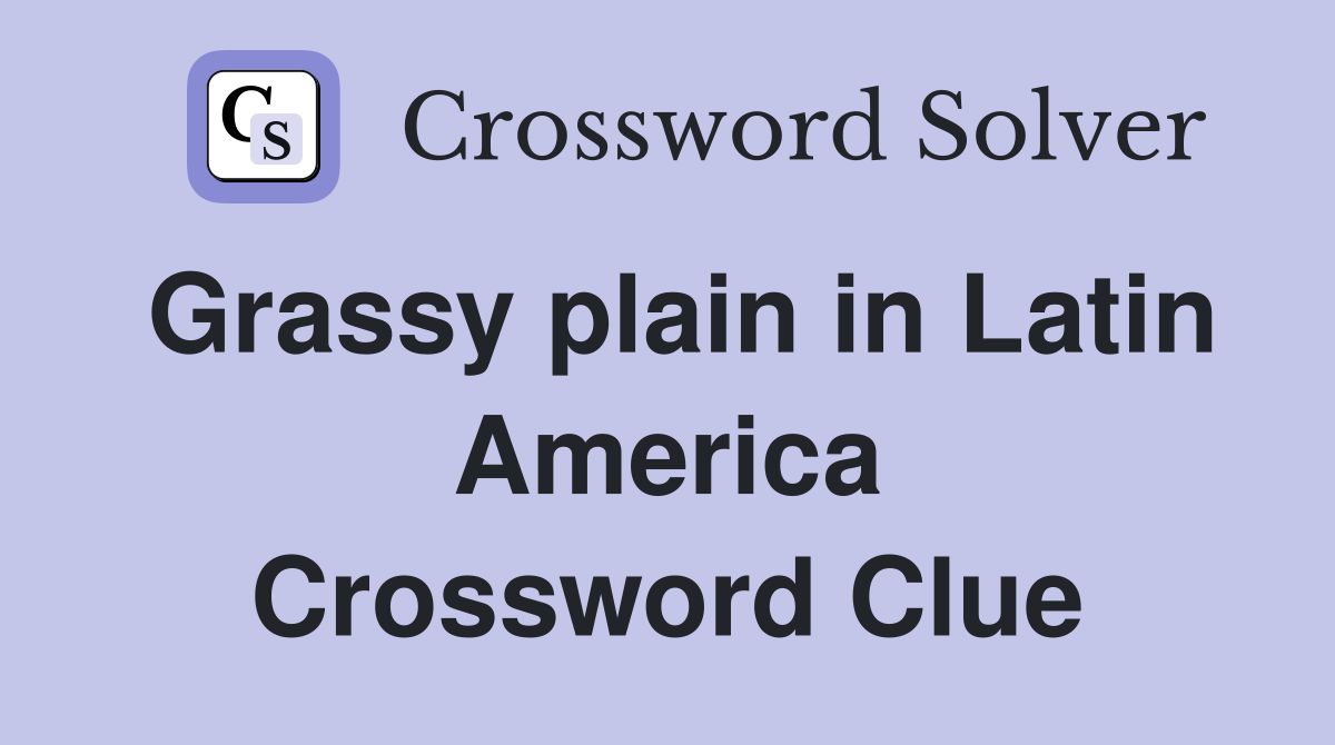 Grassy plain in Latin America Crossword Clue