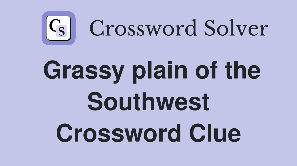 Grassy plain of the Southwest Crossword Clue