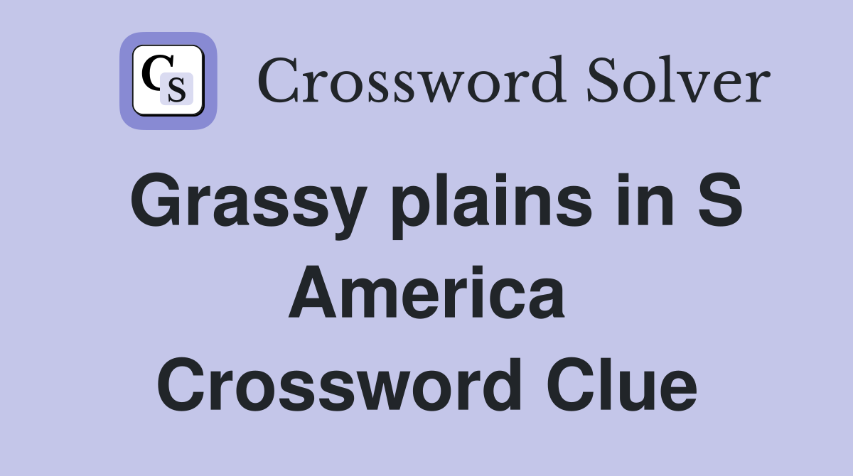 Grassy plains in S America Crossword Clue