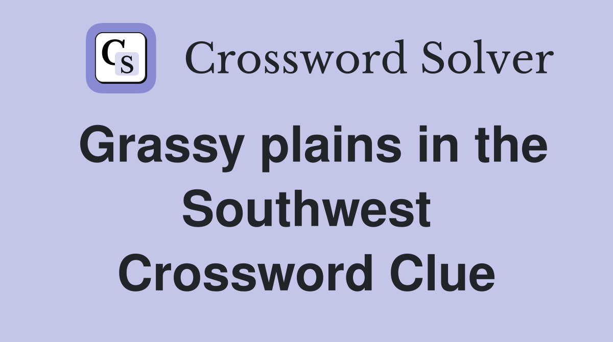 Grassy plains in the Southwest Crossword Clue