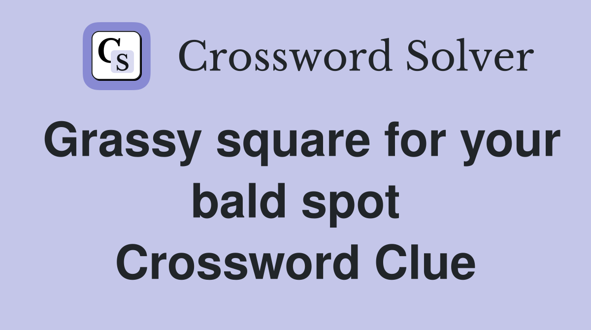 Grassy square for your bald spot Crossword Clue