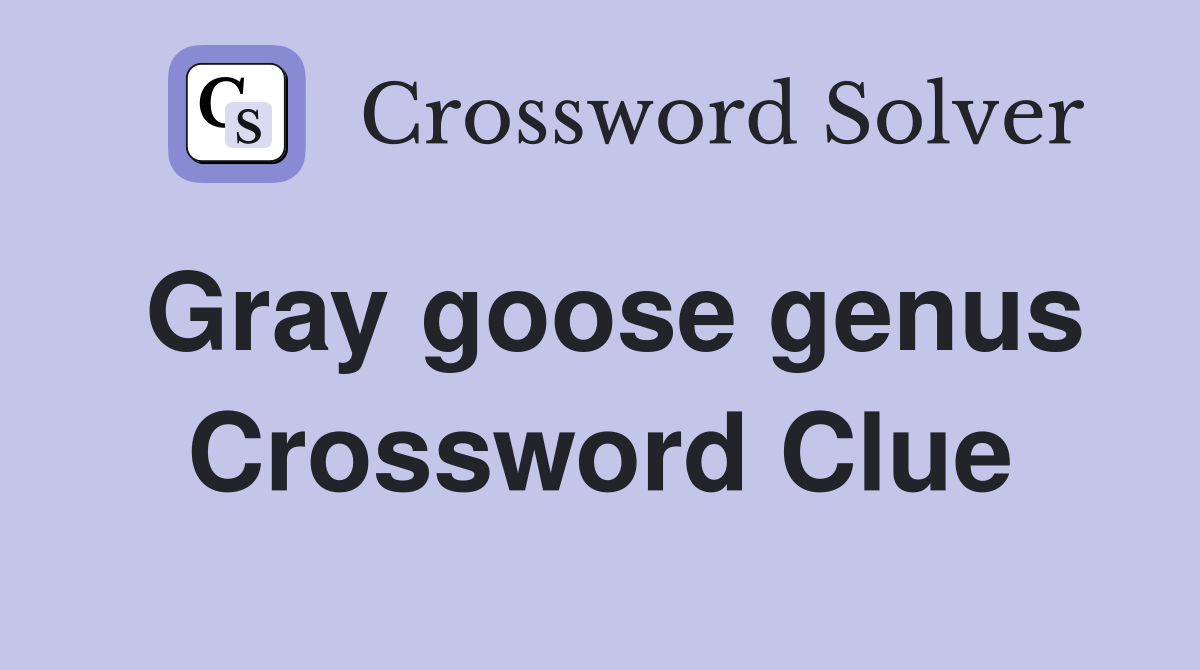 Gray goose genus Crossword Clue