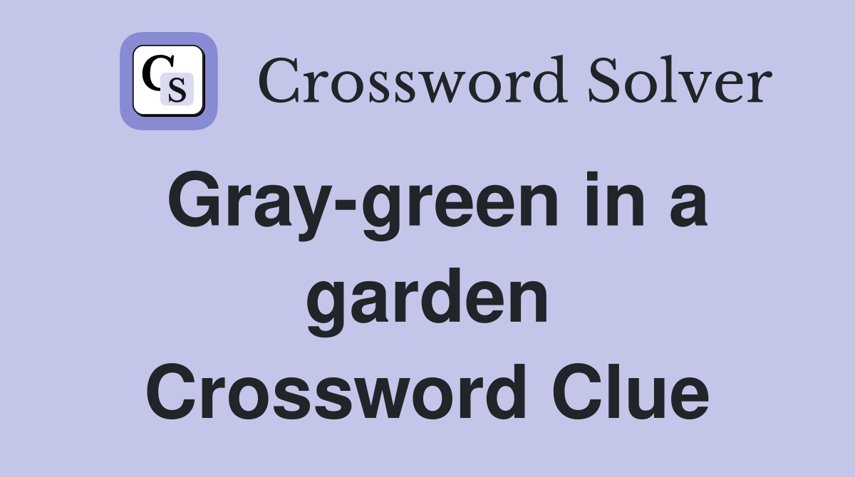 Gray-green in a garden Crossword Clue