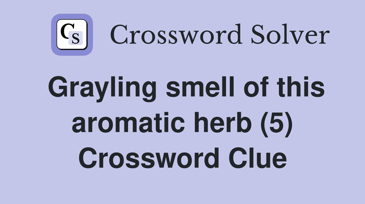 Grayling smell of this aromatic herb (5) Crossword Clue