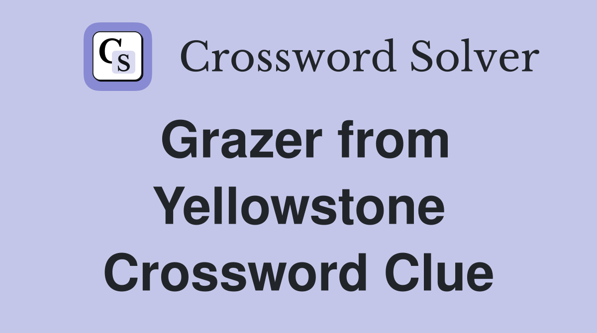 Grazer from Yellowstone Crossword Clue