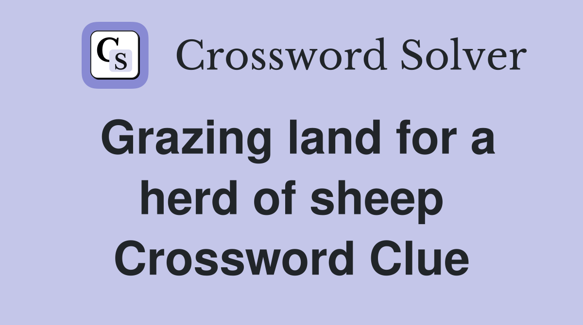 Grazing land for a herd of sheep Crossword Clue