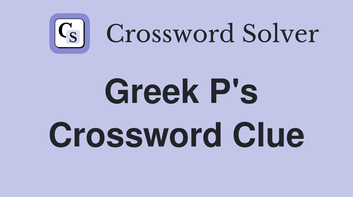 Greek P's Crossword Clue