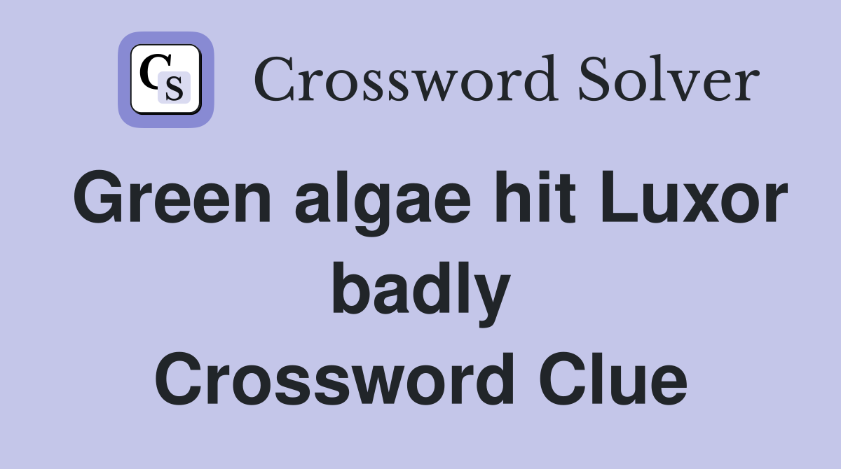Green algae hit Luxor badly Crossword Clue