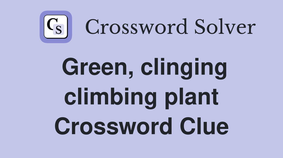 Green, clinging climbing plant Crossword Clue