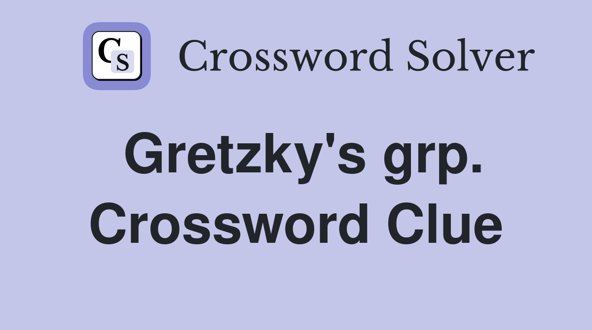 Gretzky's grp. Crossword Clue