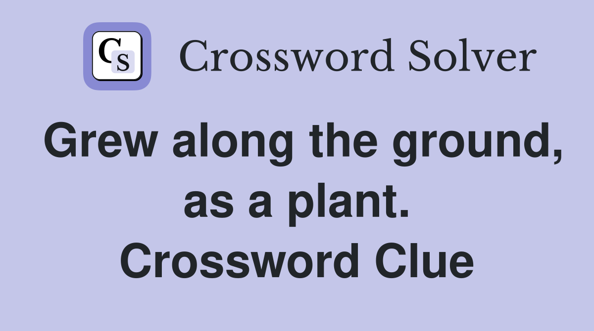 Grew along the ground, as a plant. Crossword Clue