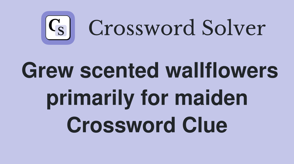 Grew scented wallflowers primarily for maiden Crossword Clue