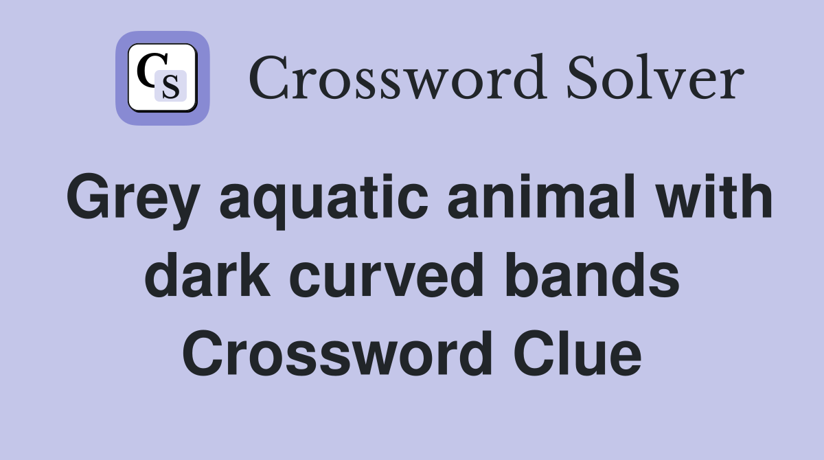 Grey aquatic animal with dark curved bands Crossword Clue