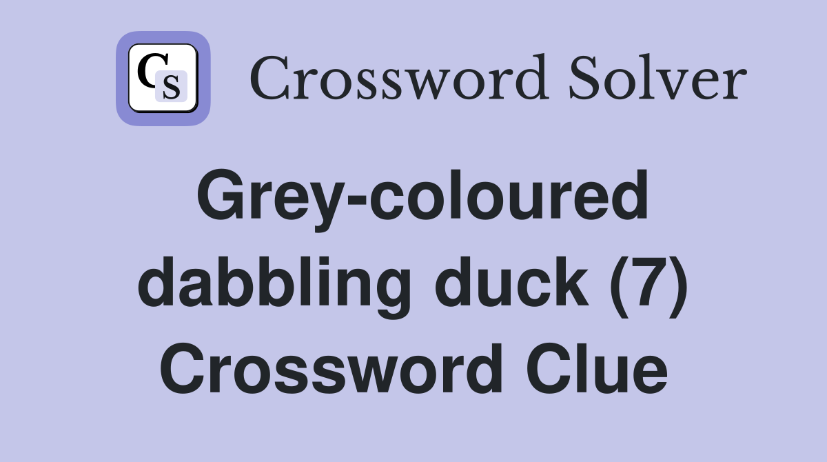 Grey-coloured dabbling duck (7) Crossword Clue