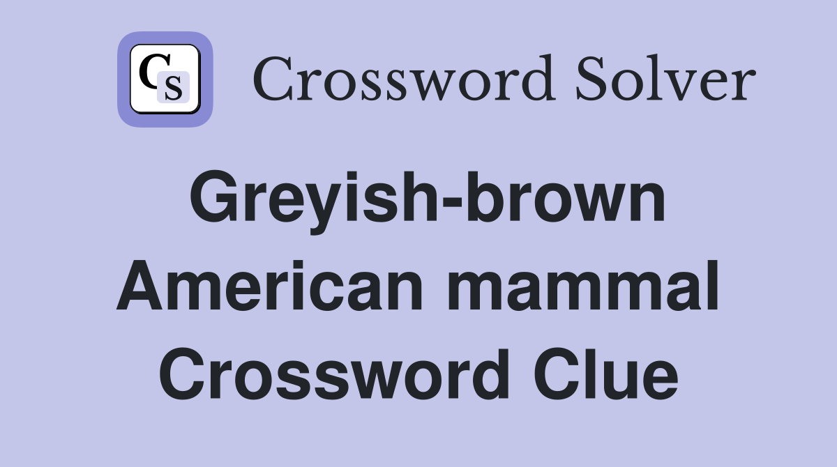 Greyish-brown American mammal Crossword Clue