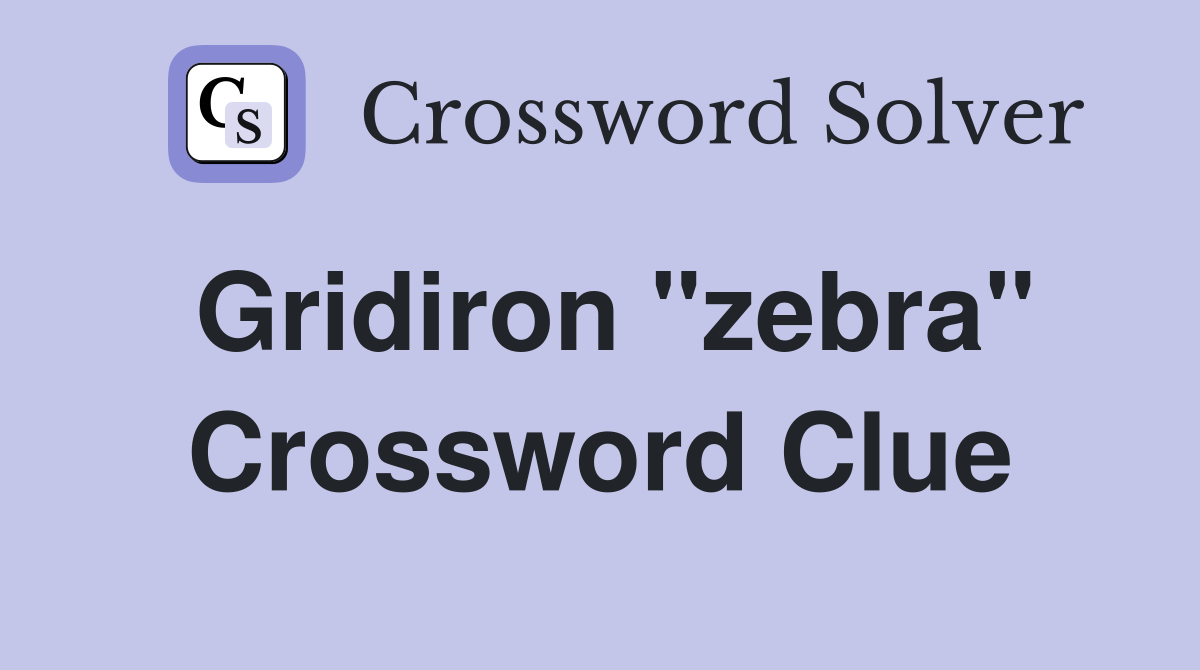 Gridiron "zebra" Crossword Clue
