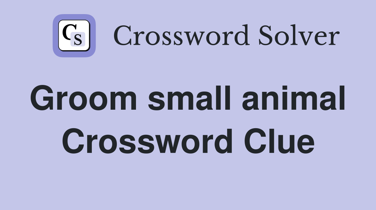 Groom small animal  Crossword Clue