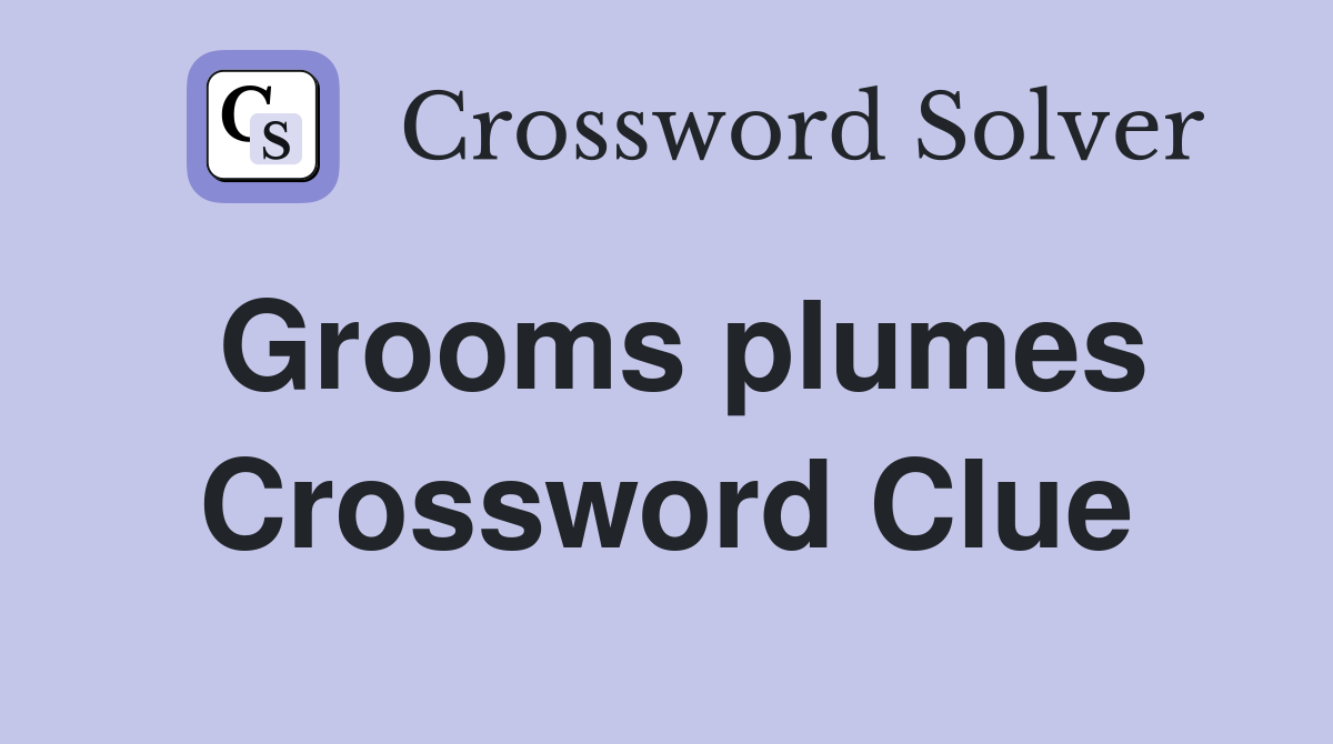 Grooms plumes Crossword Clue