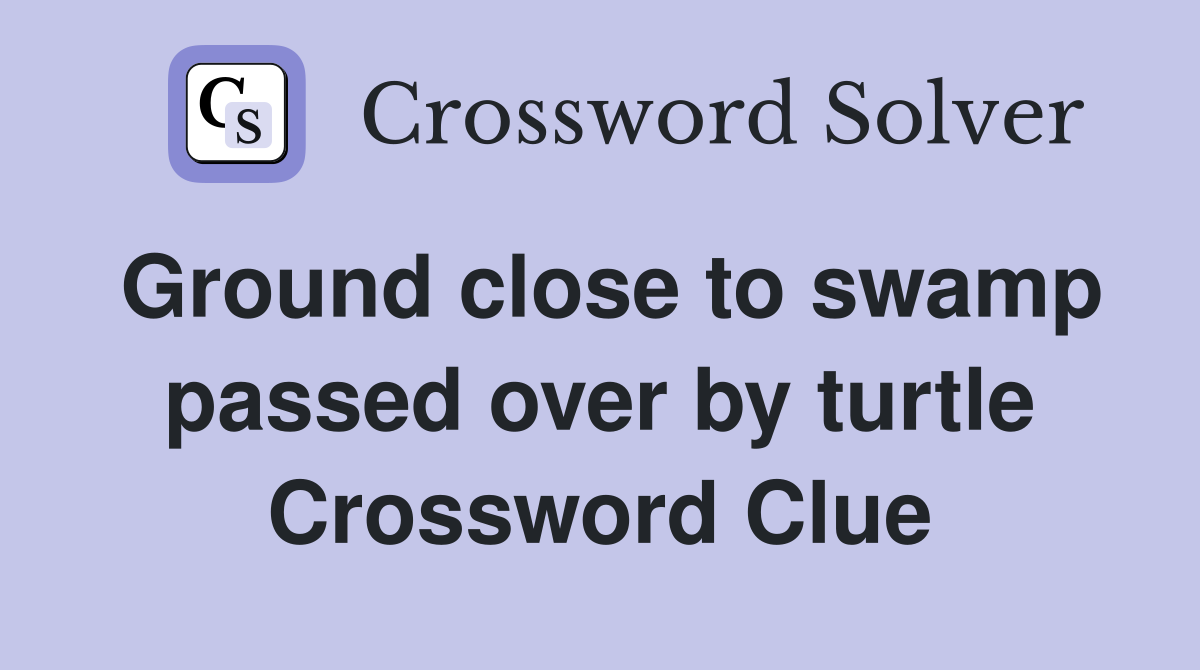 Ground close to swamp passed over by turtle Crossword Clue