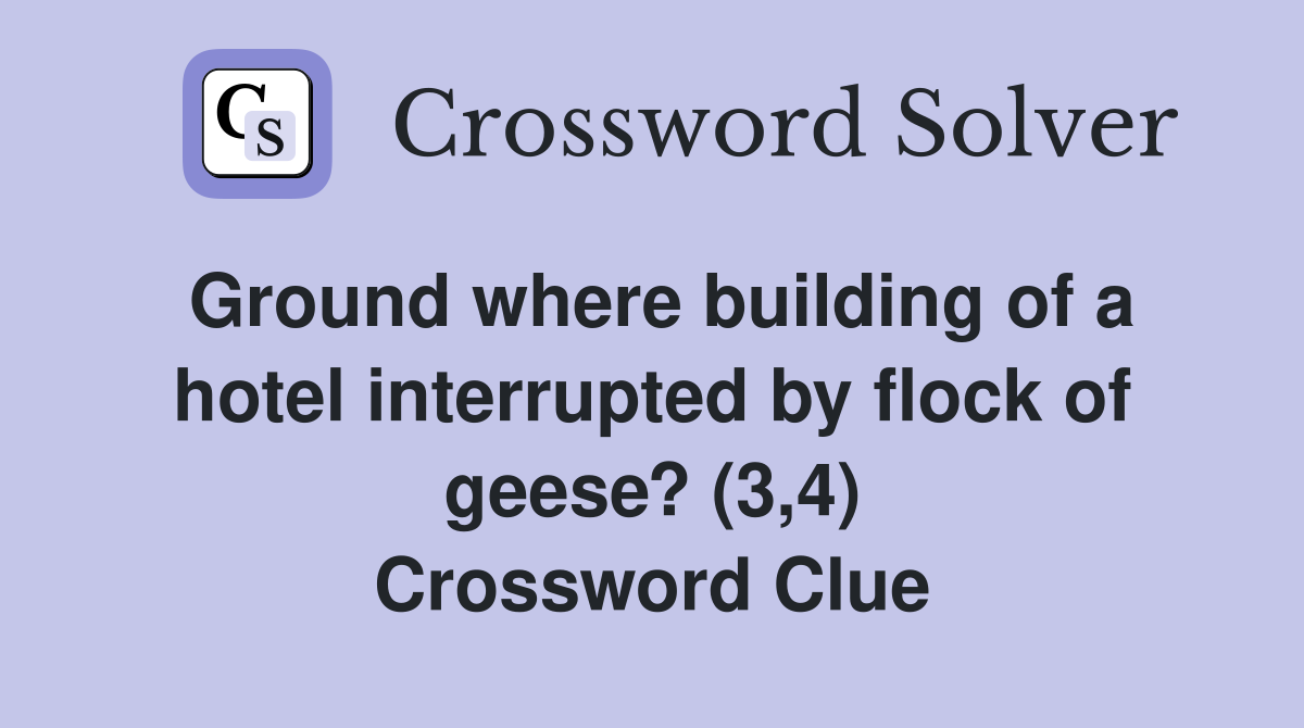 Ground where building of a hotel interrupted by flock of geese? (3 4