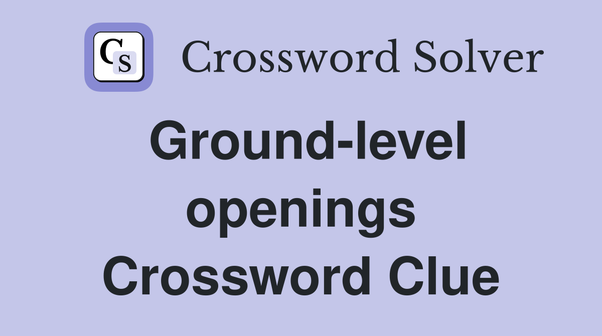 Ground-level openings Crossword Clue