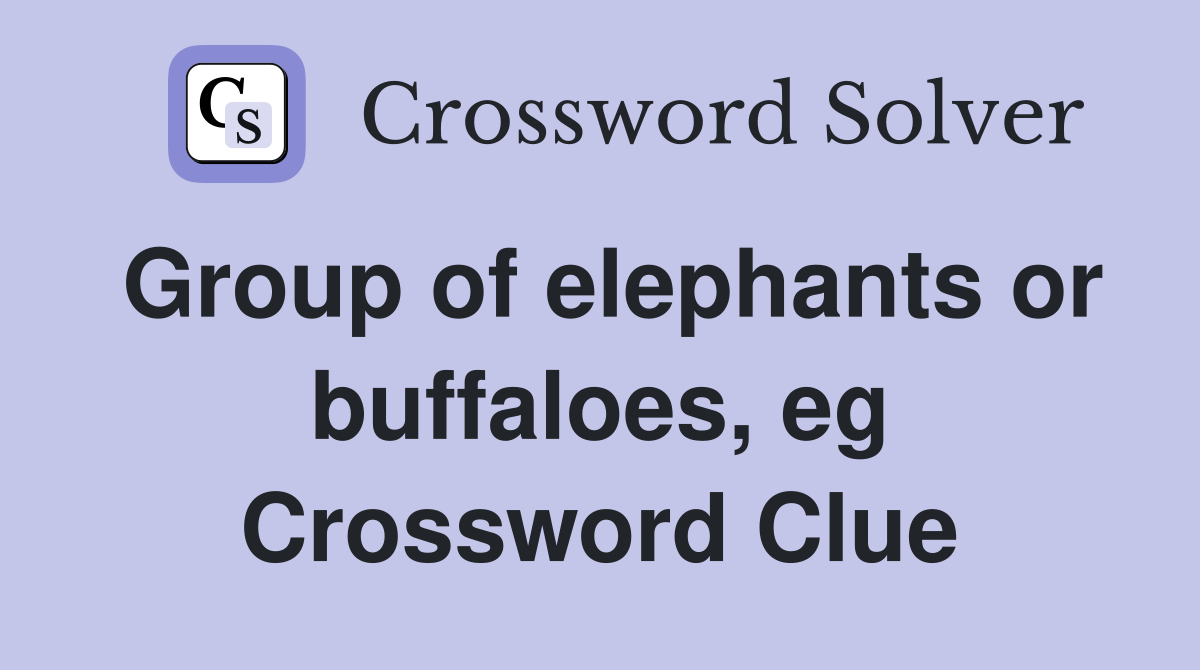 Group of elephants or buffaloes, eg Crossword Clue