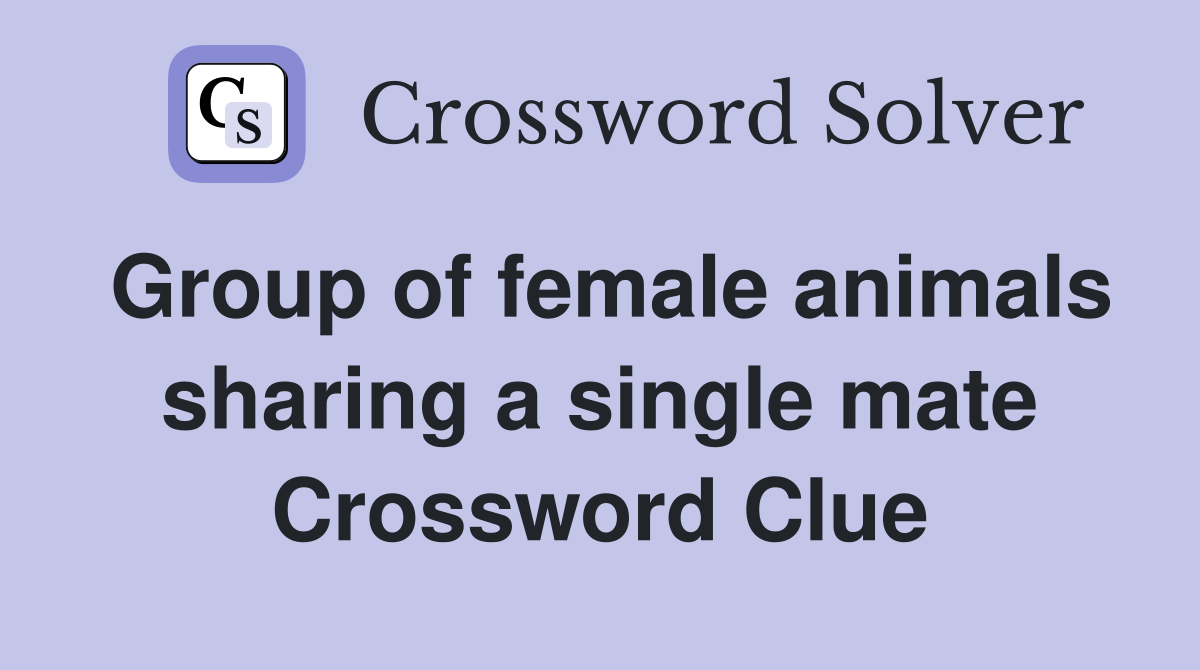 Group of female animals sharing a single mate Crossword Clue