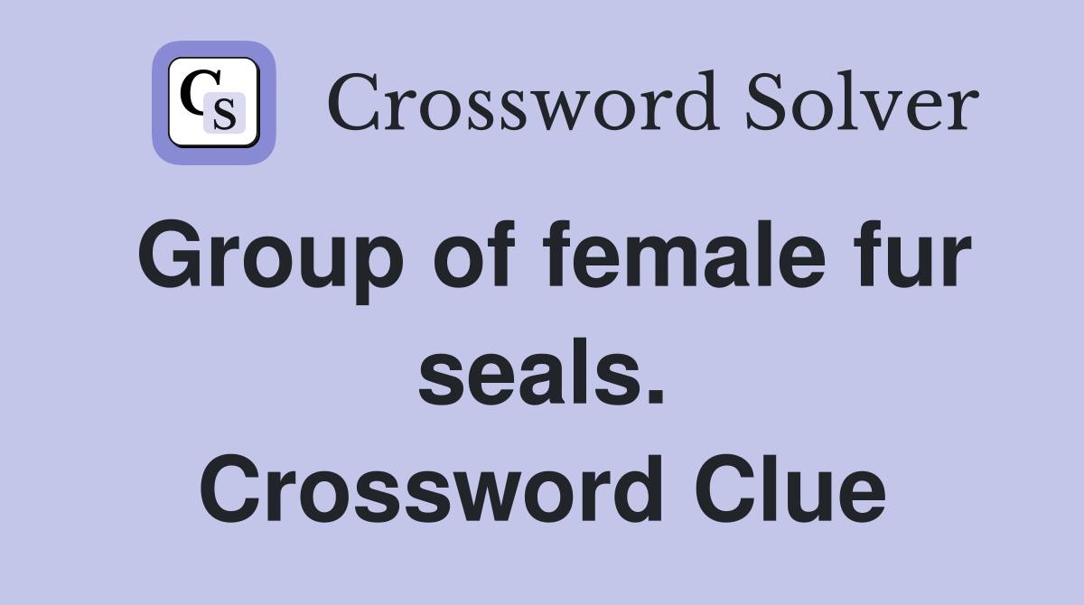 Group of female fur seals. Crossword Clue