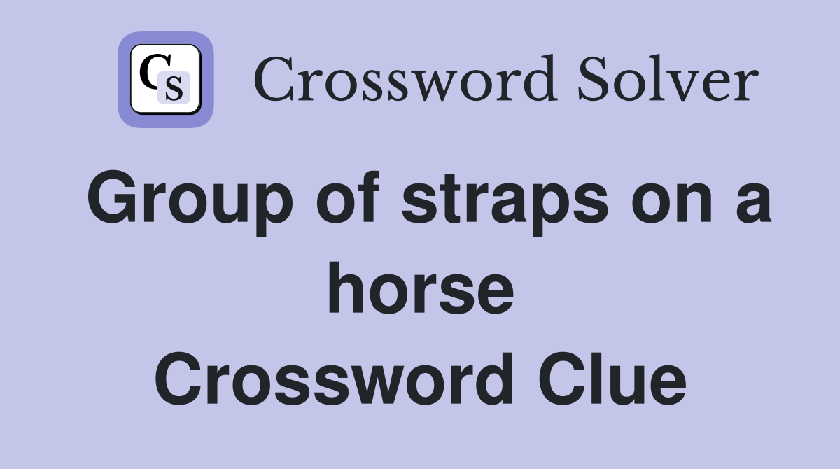 Group of straps on a horse Crossword Clue