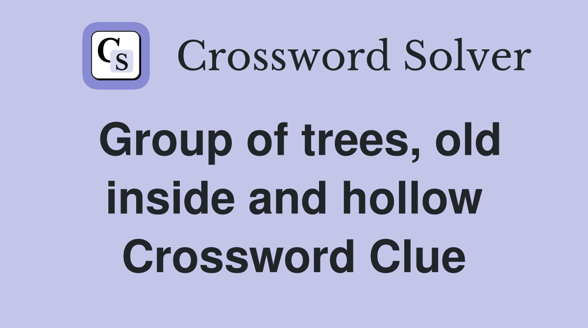 Group of trees, old inside and hollow Crossword Clue