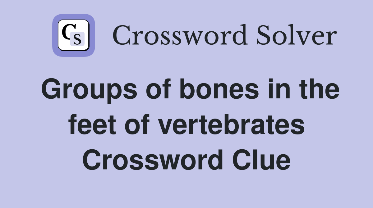 Groups of bones in the feet of vertebrates Crossword Clue