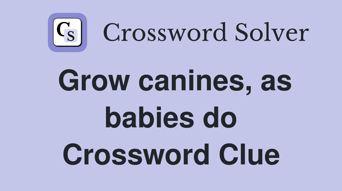 Grow canines, as babies do Crossword Clue