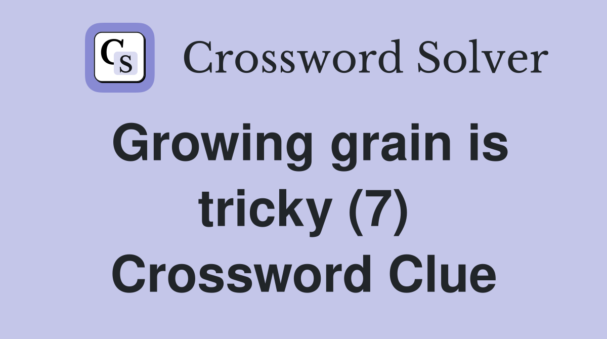 Growing grain is tricky (7) Crossword Clue
