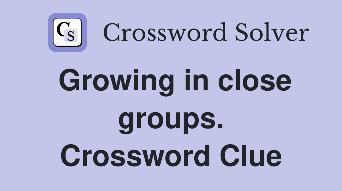 Growing in close groups. Crossword Clue