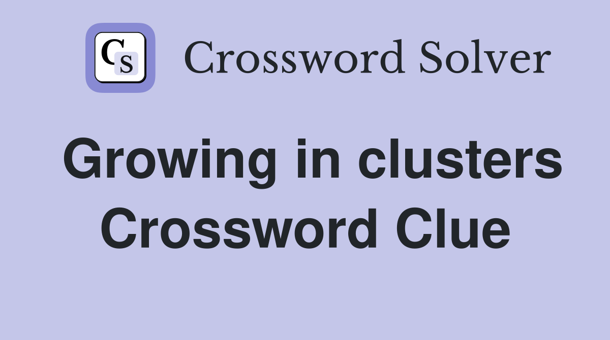 Growing in clusters Crossword Clue