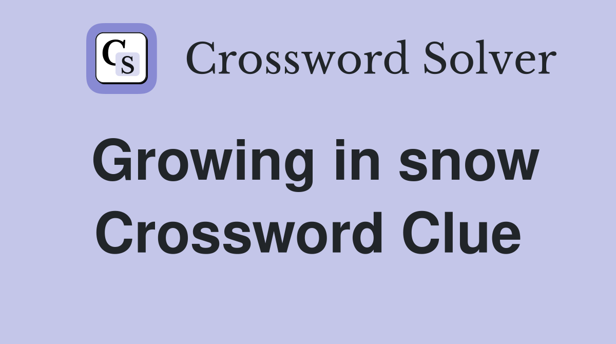 Growing in snow Crossword Clue