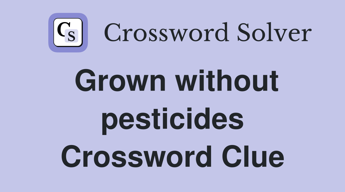 Grown without pesticides Crossword Clue