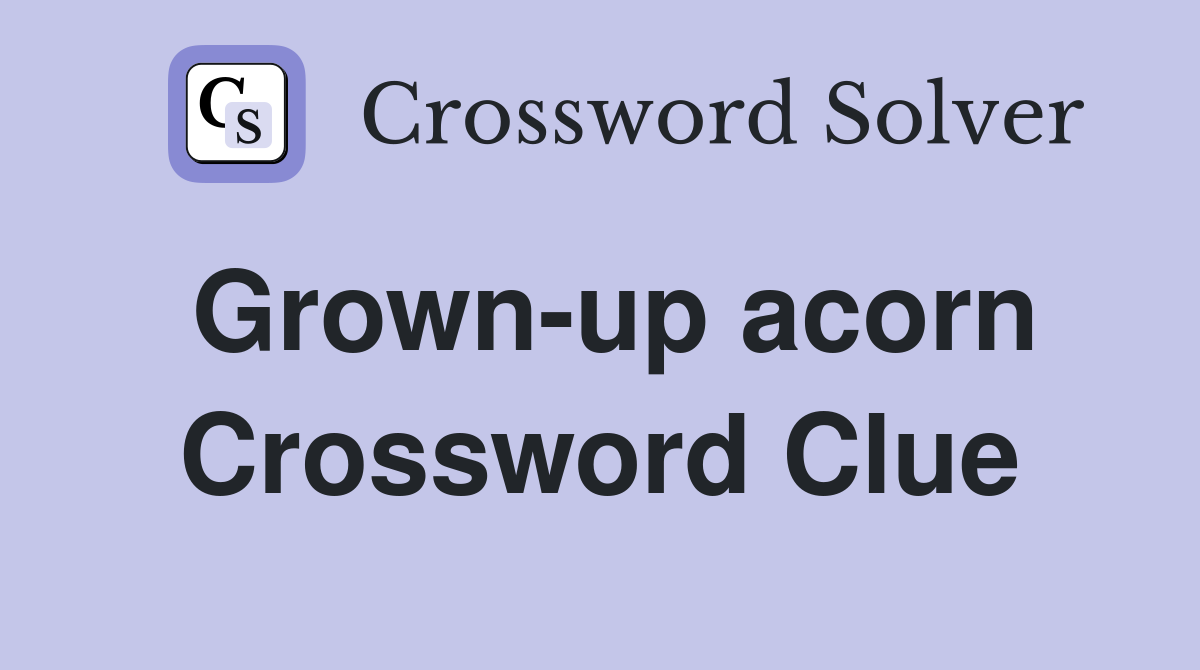 Grown-up acorn Crossword Clue