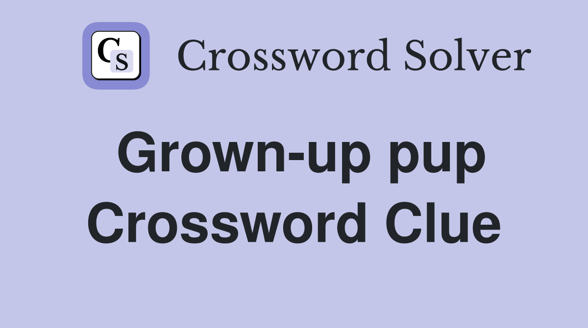 Grown-up pup Crossword Clue