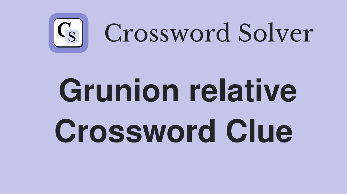 Grunion relative Crossword Clue
