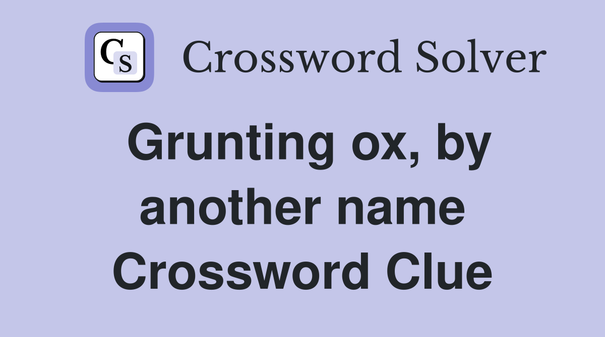 Grunting ox, by another name Crossword Clue
